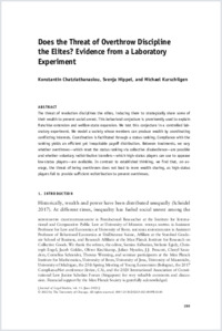 Chatzi et al (JLS 2022) Does the threat of overthrow discipline the elites